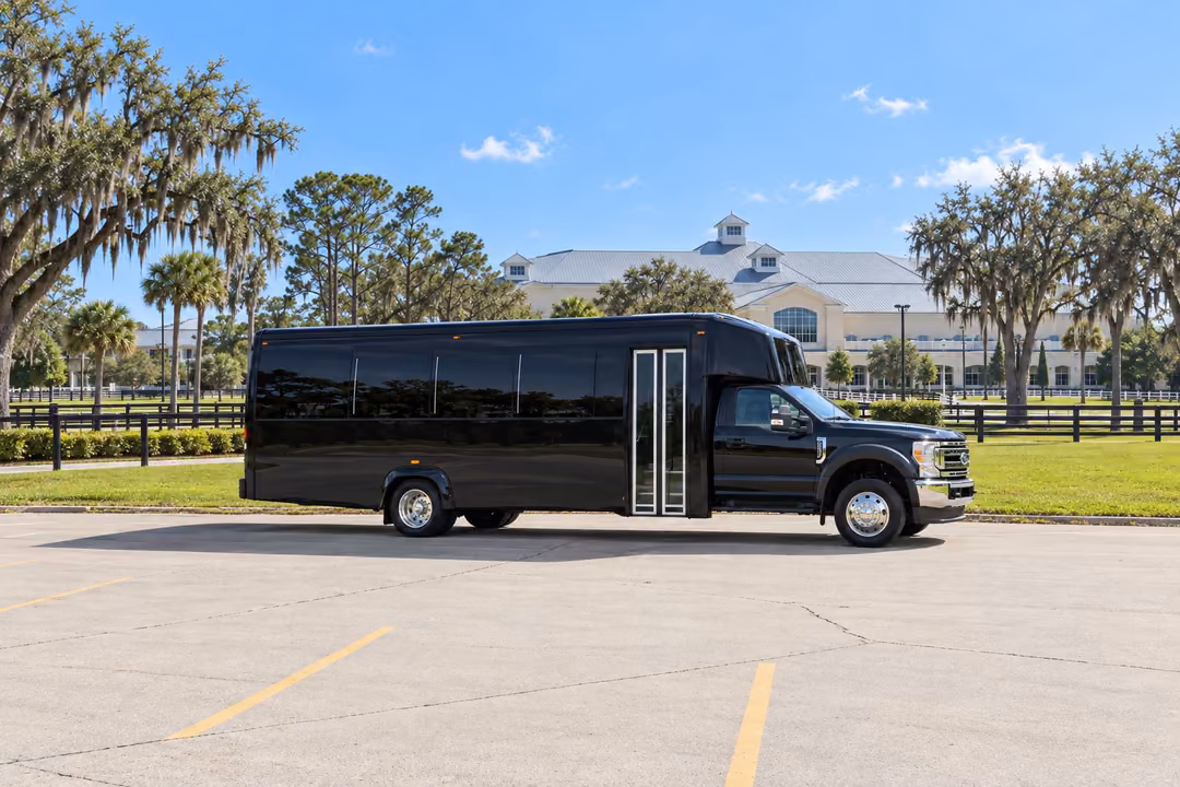 Ocala 28 passenger party bus rental exterior