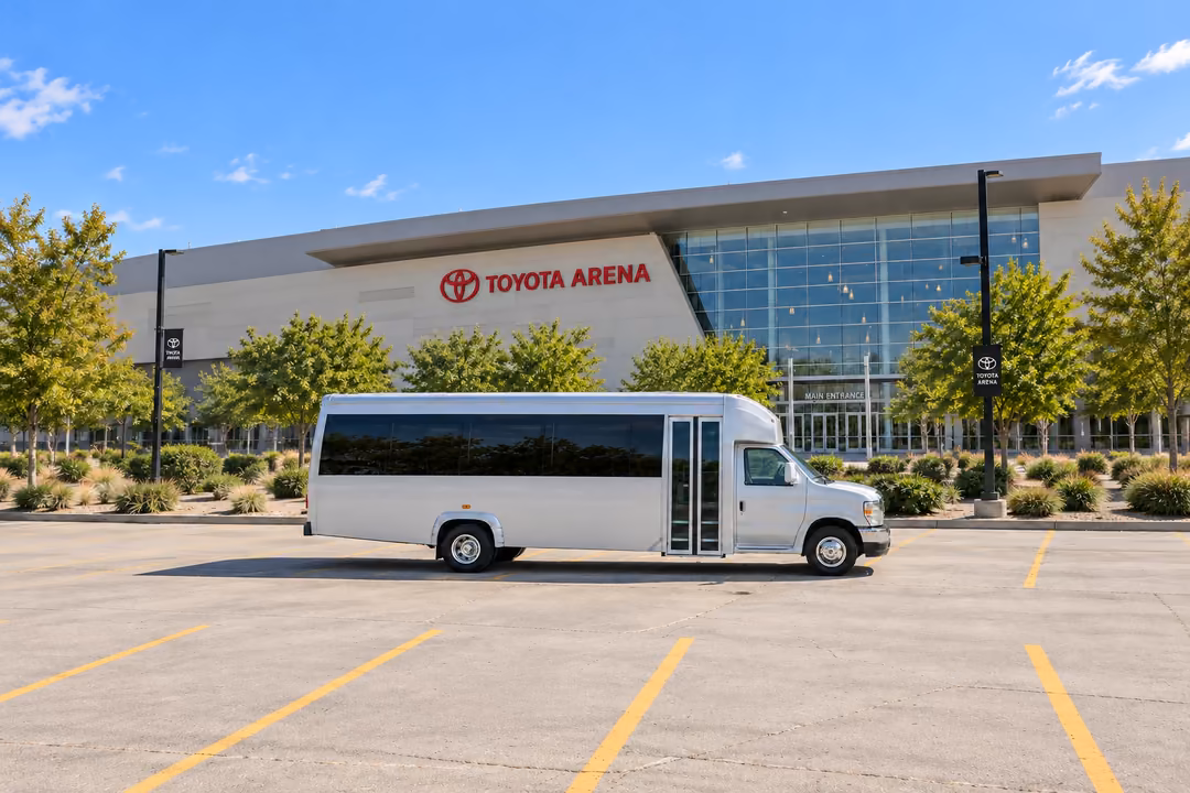 Ontario 18 passenger party bus rental exterior