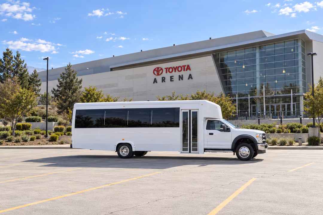 Ontario 25 passenger party bus rental exterior