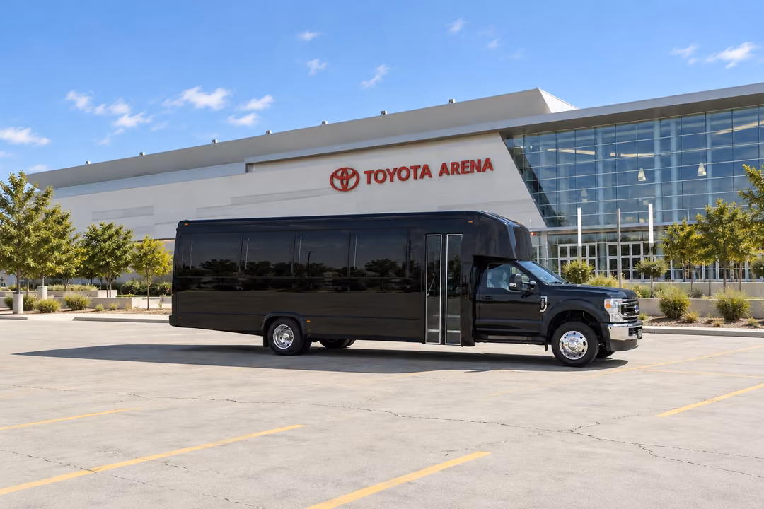 Ontario 28 passenger party bus rental exterior
