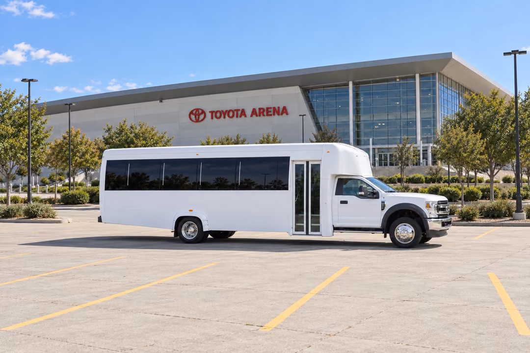 Ontario 30 passenger party bus rental exterior