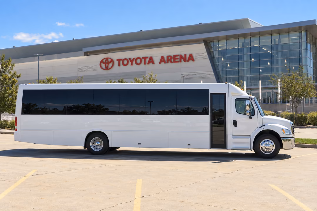 Ontario 50 passenger party bus rental exterior
