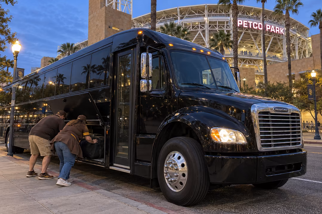 Padres game day party bus rentals from La Jolla