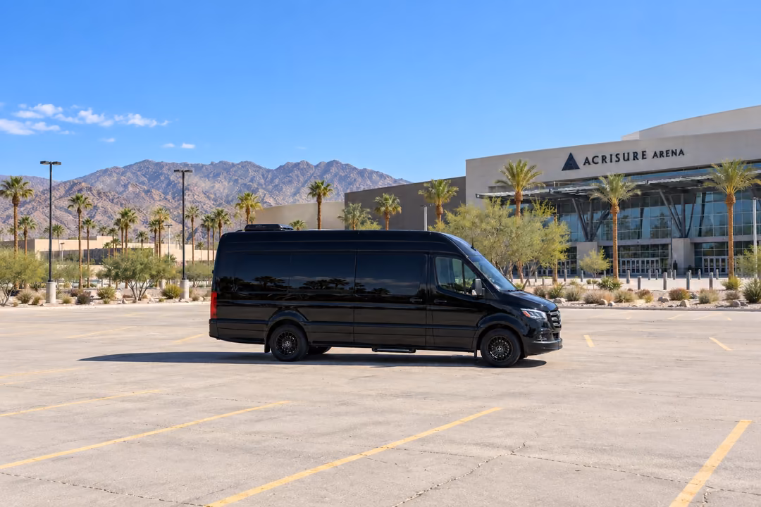 Palm Desert 14 passenger Sprinter limo rental exterior
