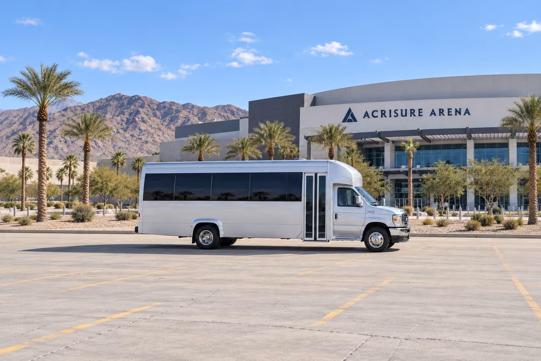 Palm Desert 18 passenger party bus rental exterior