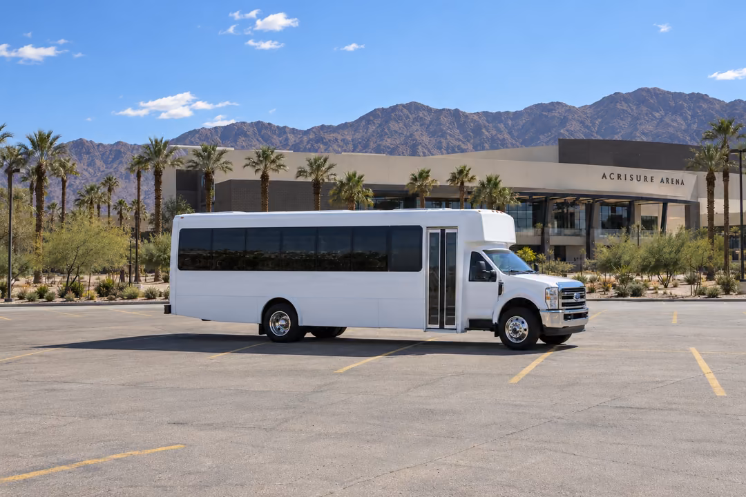 Palm Desert 25 passenger party bus rental exterior