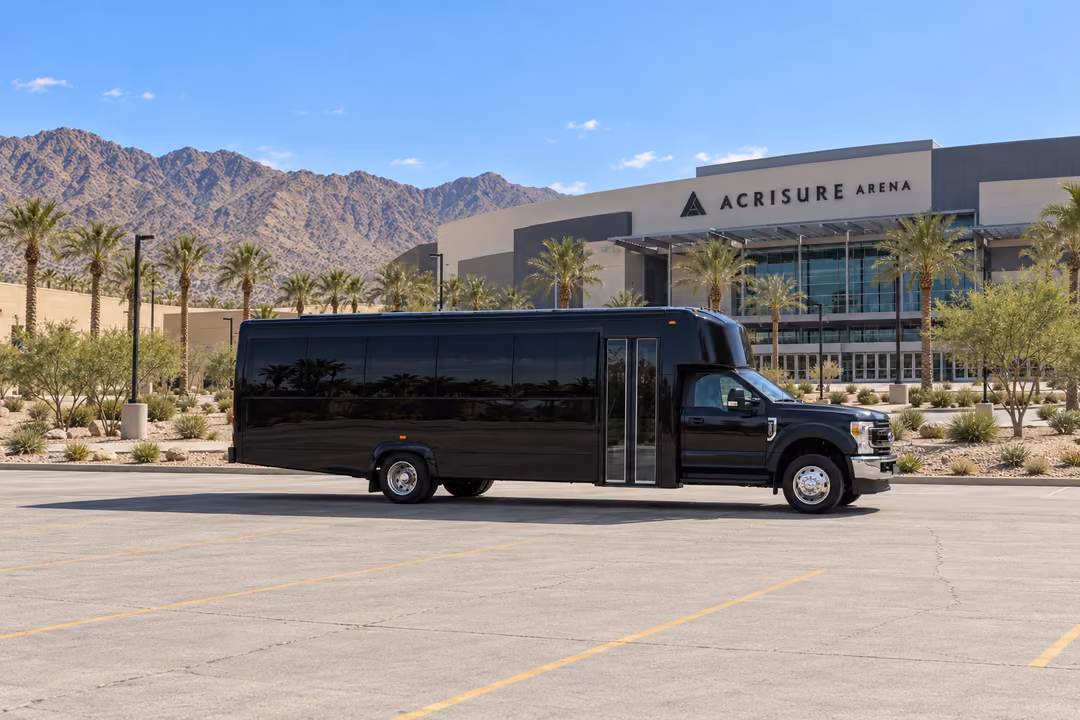 Palm Desert 28 passenger party bus rental exterior