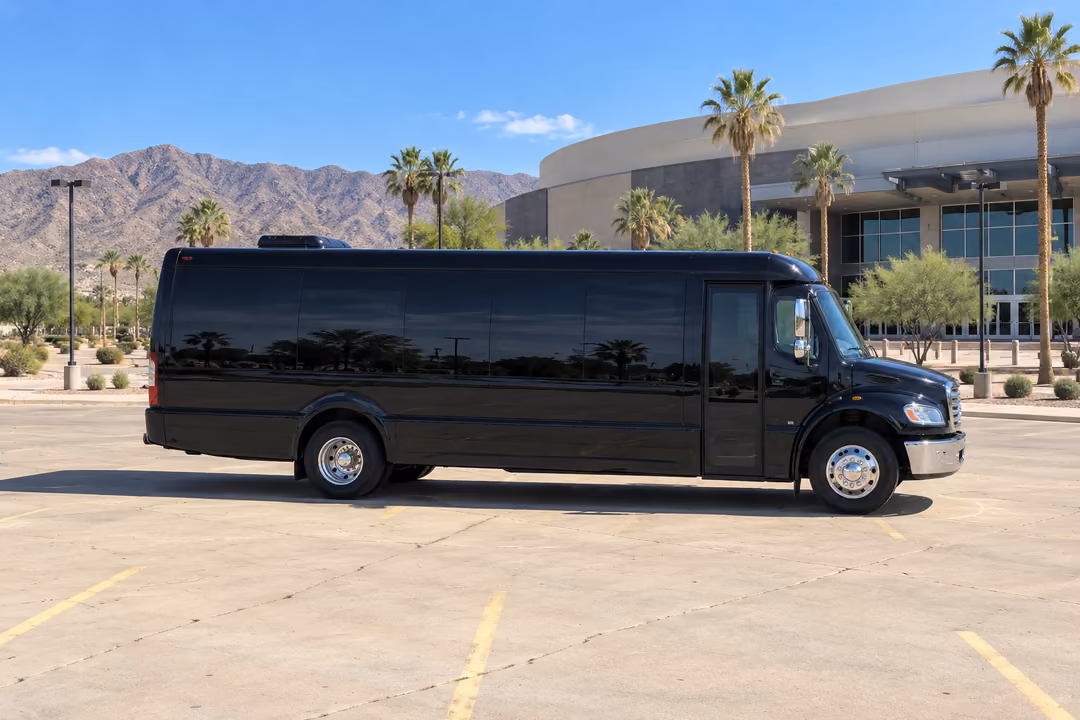 Palm Desert 40 passenger party bus rental exterior