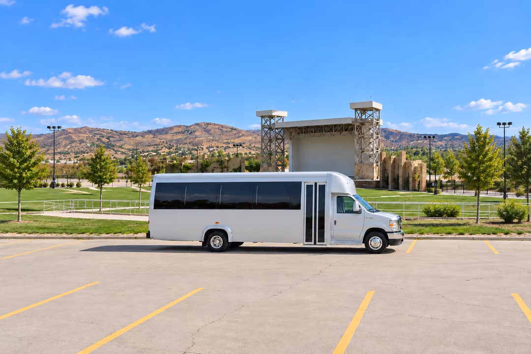Palmdale 18 passenger party bus rental exterior