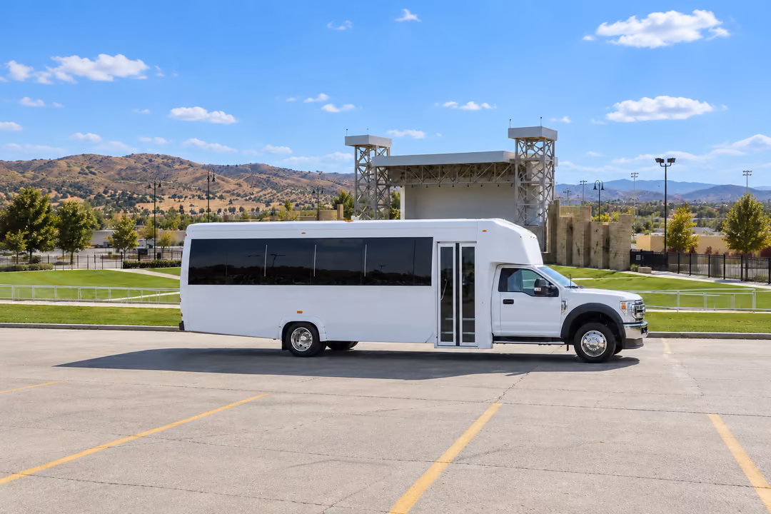 Palmdale 25 passenger party bus rental exterior