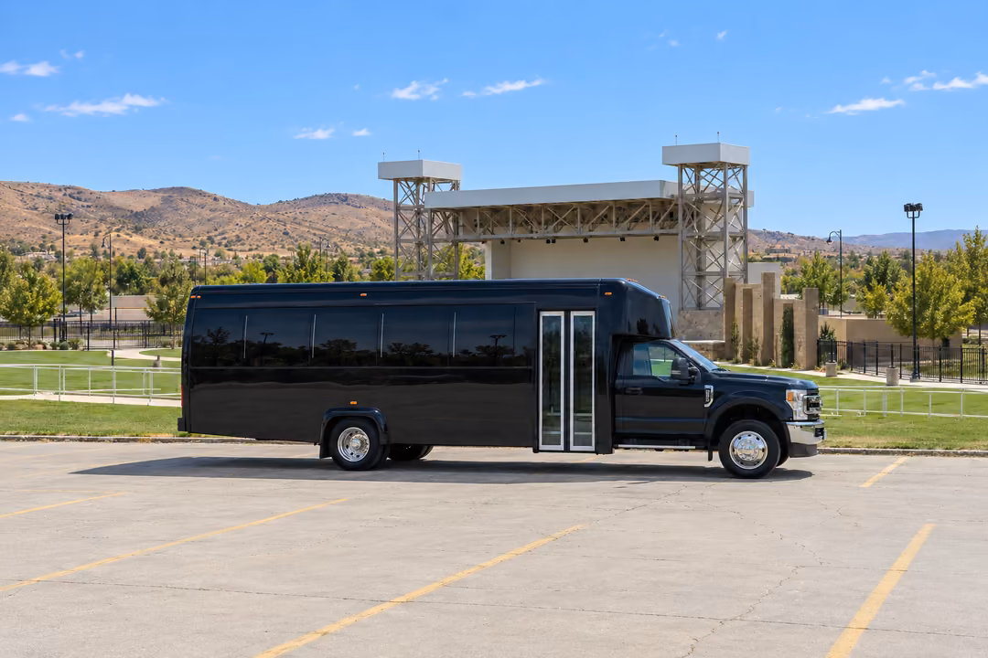 Palmdale 28 passenger party bus rental exterior