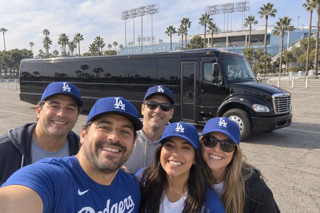 Party bus rentals to Dodgers games from Whittier