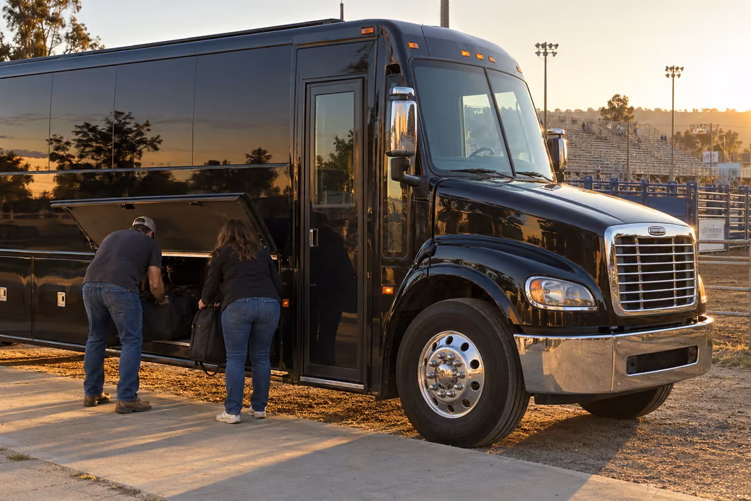 Party buses for the Elks Rodeo Strawberry Festival and County Fair