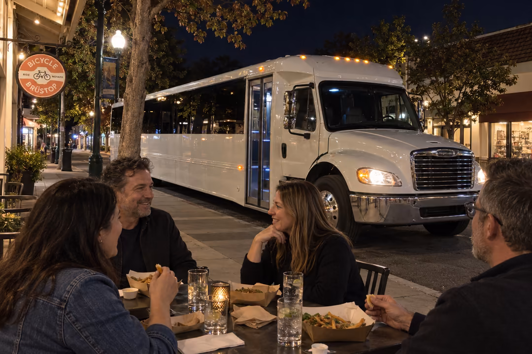 Party buses for the Novato festival of art wine and music