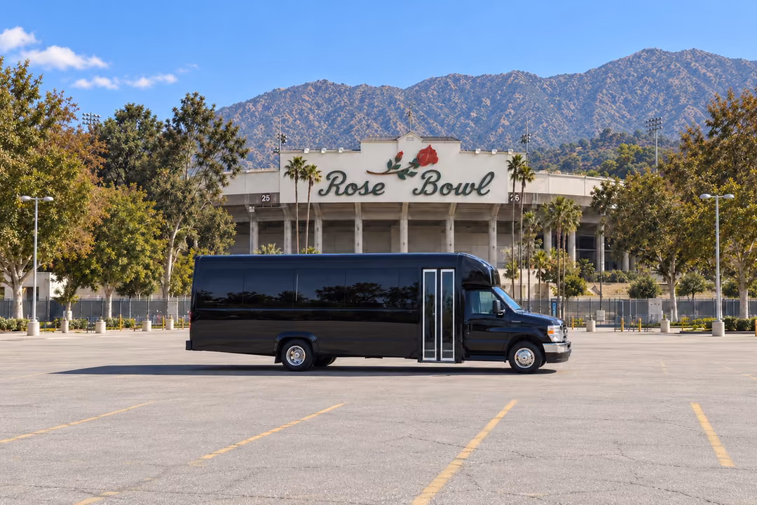 Pasadena 20 passenger party bus rental exterior