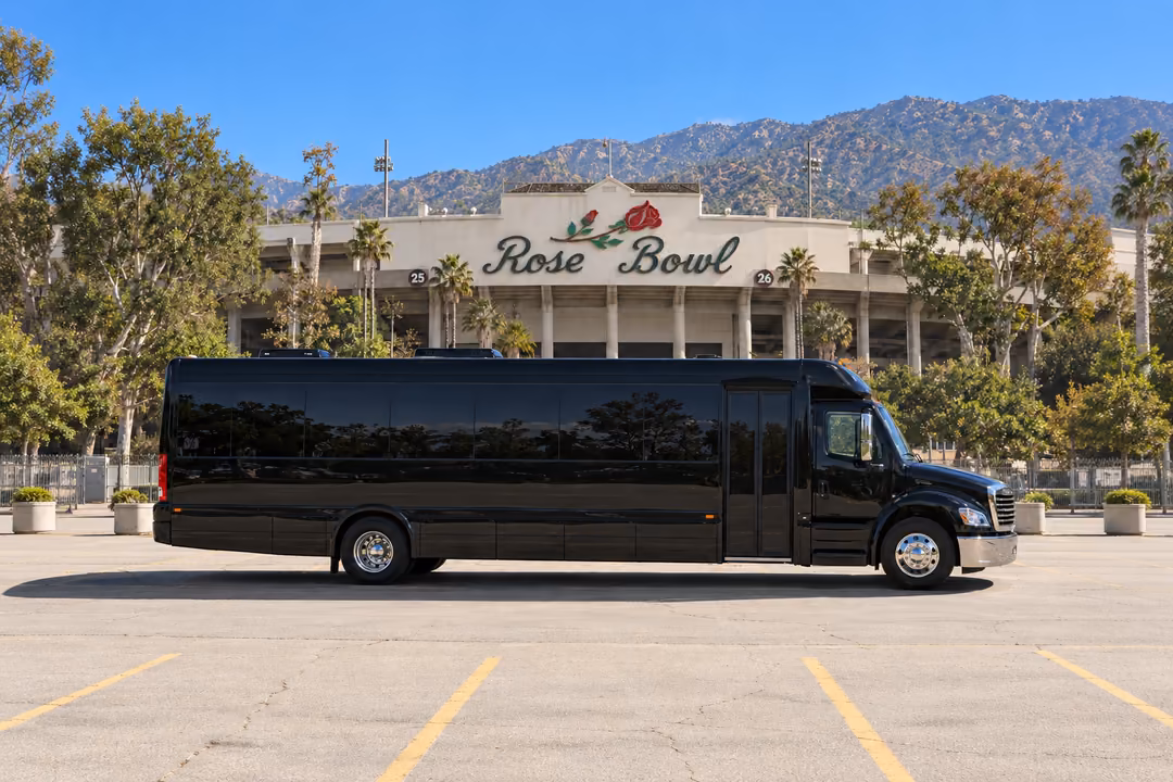 Pasadena 40 passenger party bus rental exterior