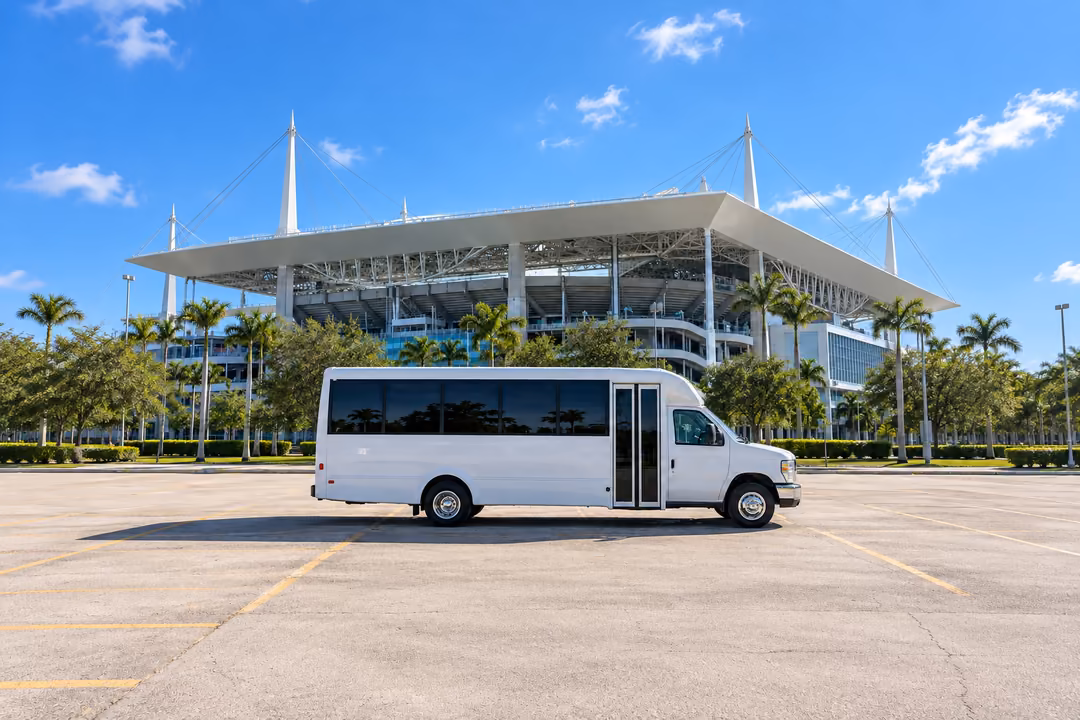 Pembroke Pines 15 passenger party bus rental exterior