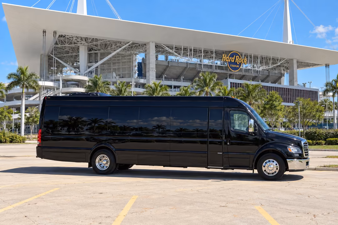 Pembroke Pines 40 passenger party bus rental exterior