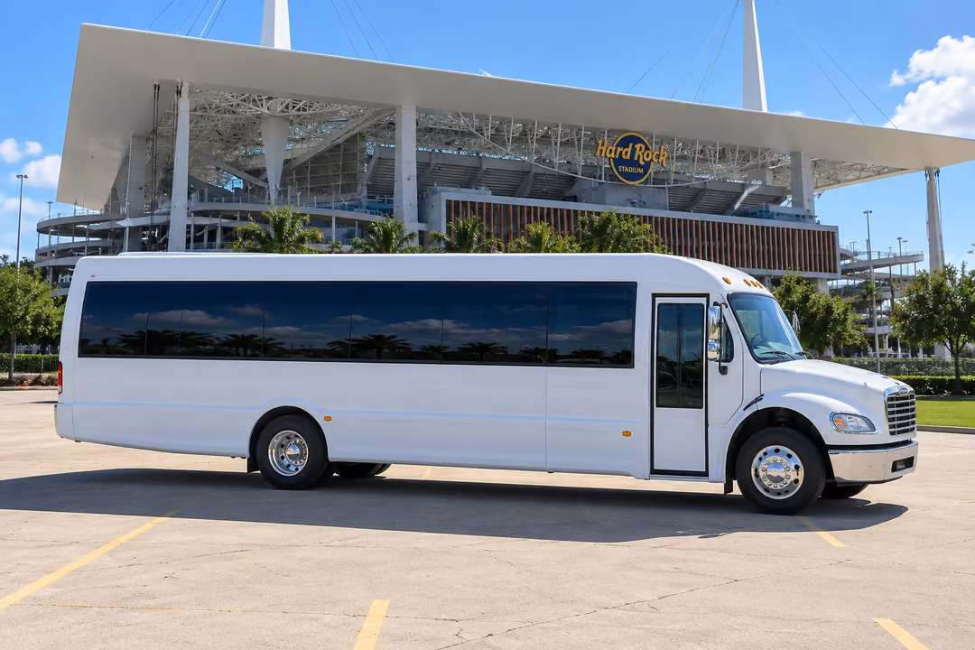 Pembroke Pines 50 passenger party bus rental exterior