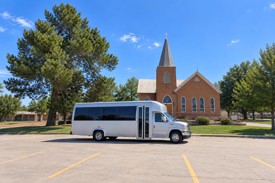 Peoria AZ 18 passenger party bus rental exterior