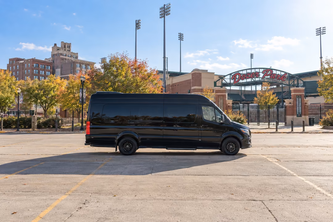 Peoria IL 14 passenger Sprinter limo rental exterior