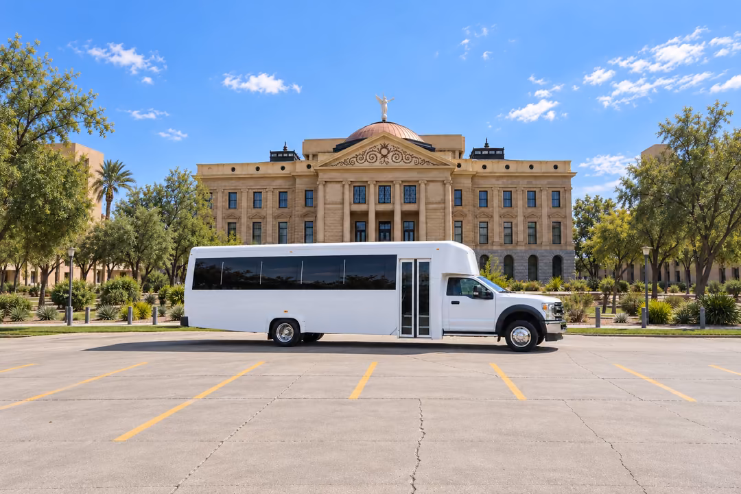 Phoenix 25 passenger party bus rental exterior