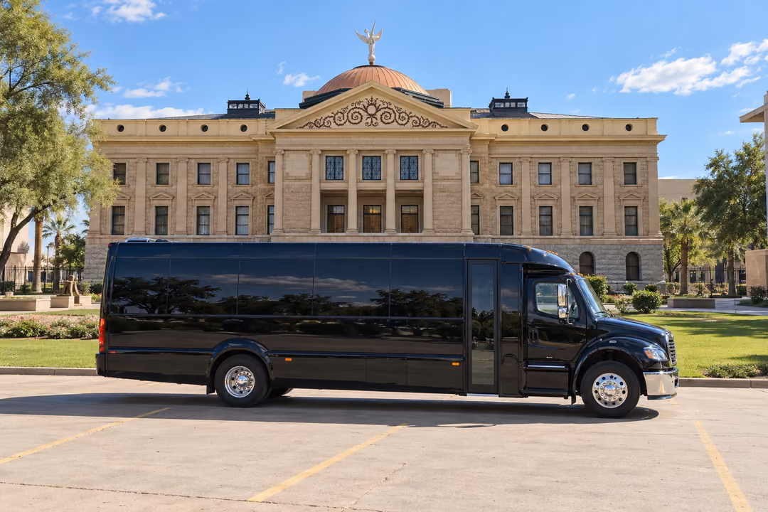 Phoenix 40 passenger party bus rental exterior