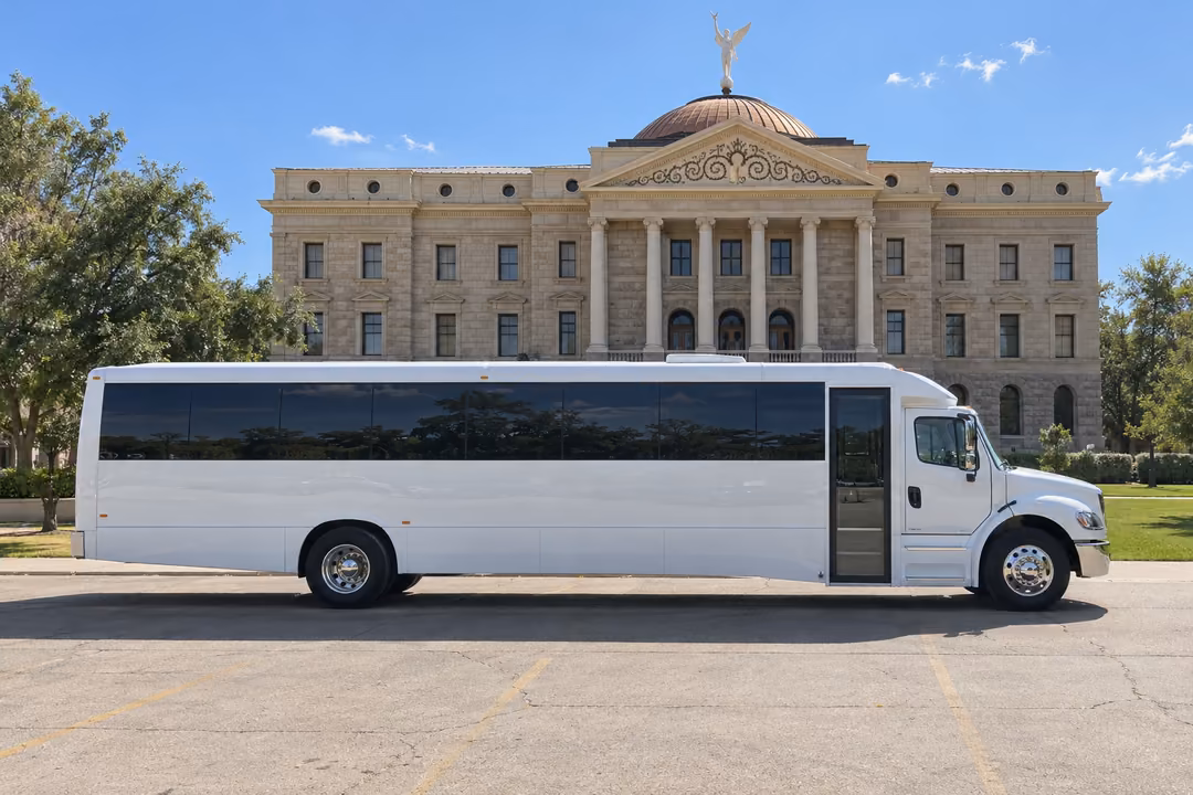 Phoenix 50 passenger party bus rental exterior