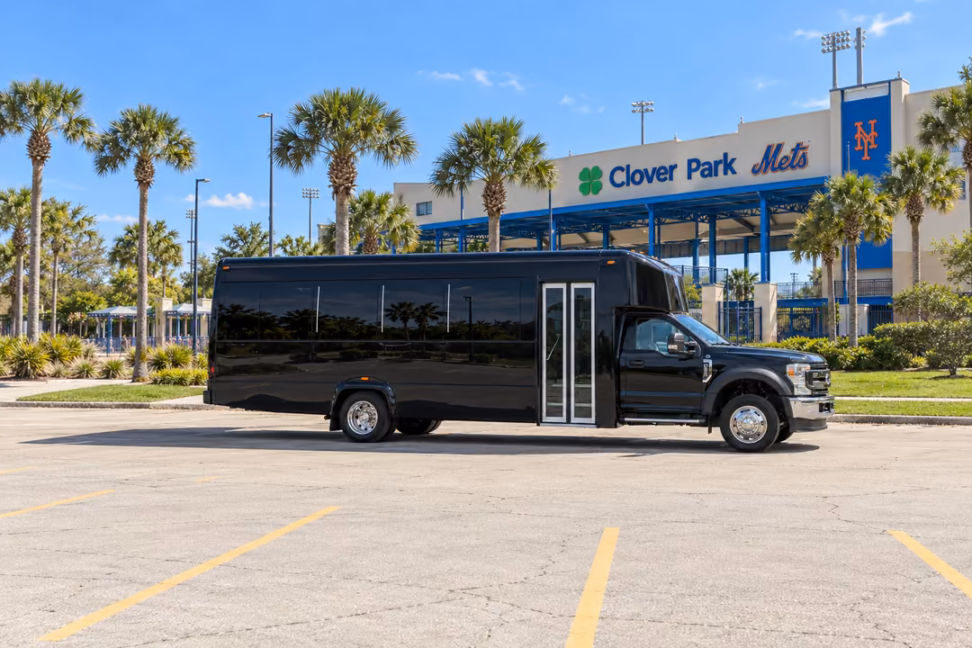Port St Lucie 28 passenger party bus rental exterior