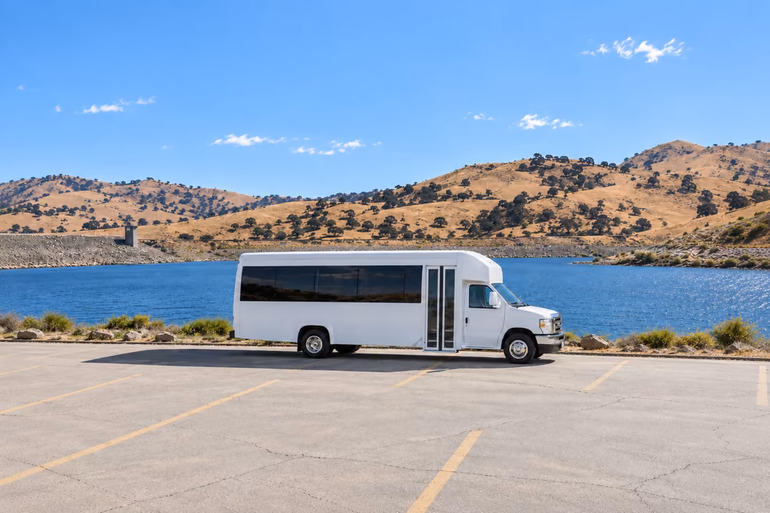 Porterville 15 passenger party bus rental exterior