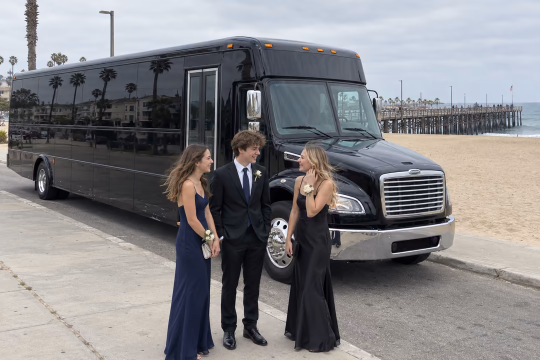 Prom and homecoming party bus rentals in Newport Beach