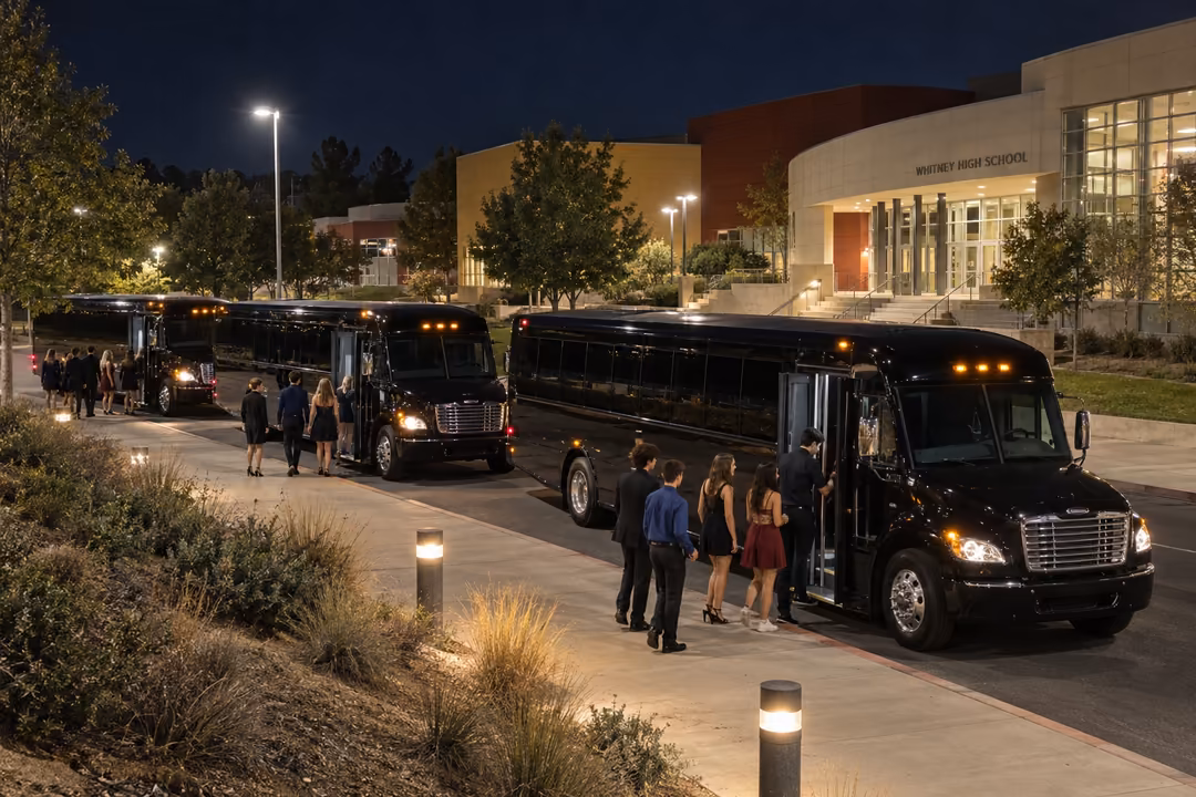 Prom and homecoming party bus rentals in Rocklin