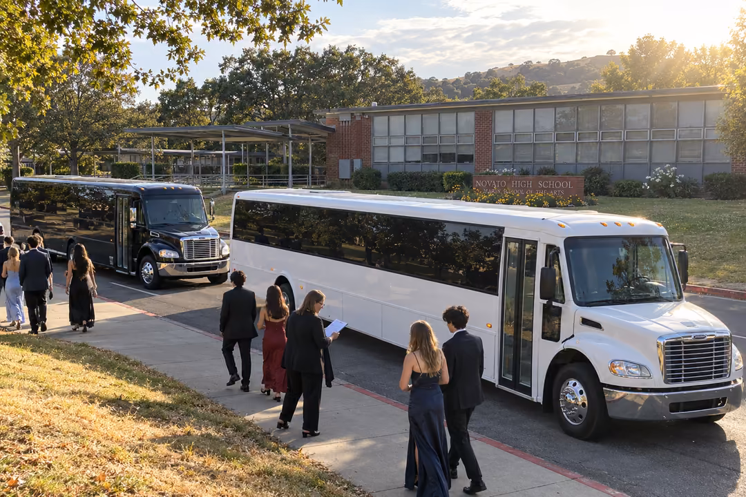 Prom and homecoming party buses in Novato