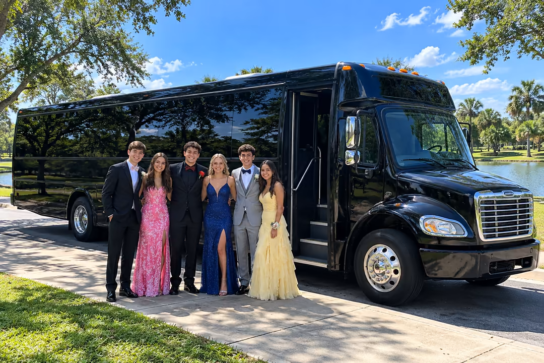 Prom homecoming and School event party buses in Pembroke Pines
