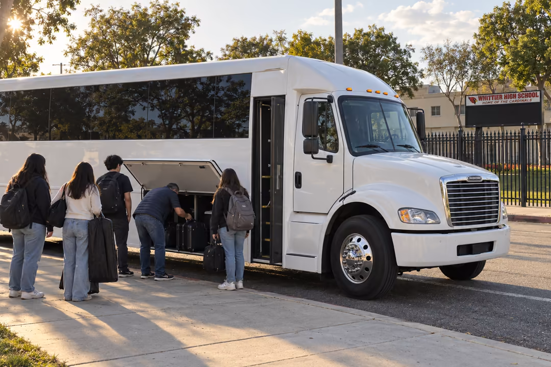 Prom party bus rentals in Whittier
