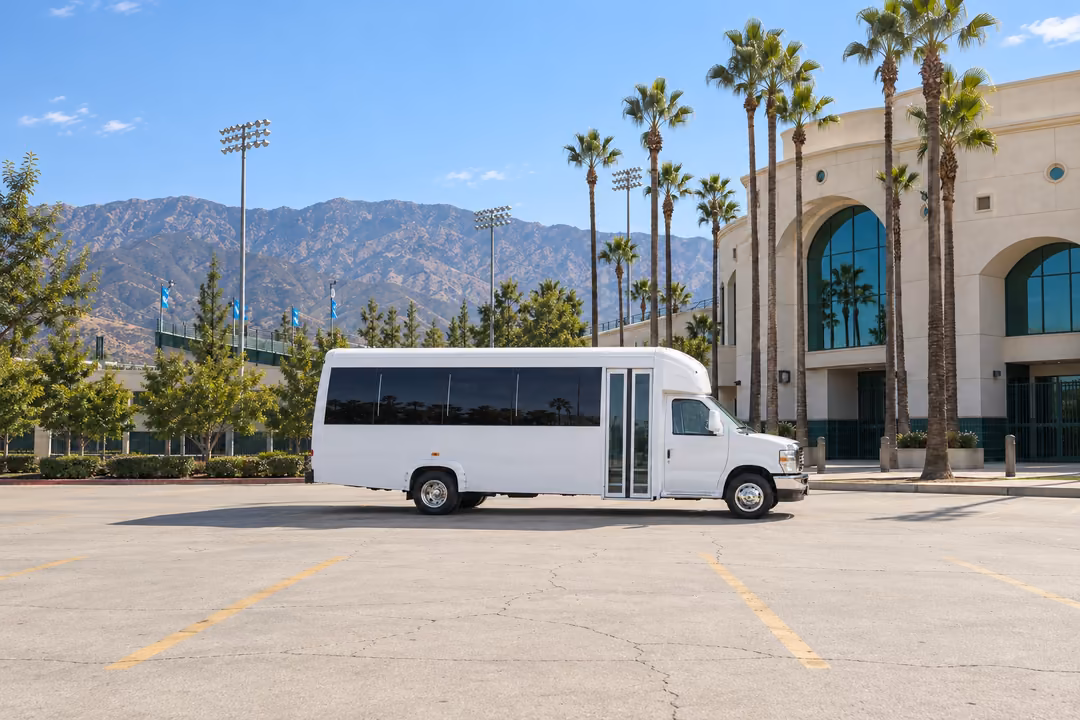 Rancho Cucamonga 15 passenger party bus rental exterior