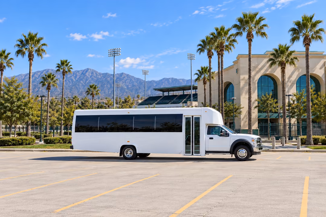 Rancho Cucamonga 25 passenger party bus rental exterior