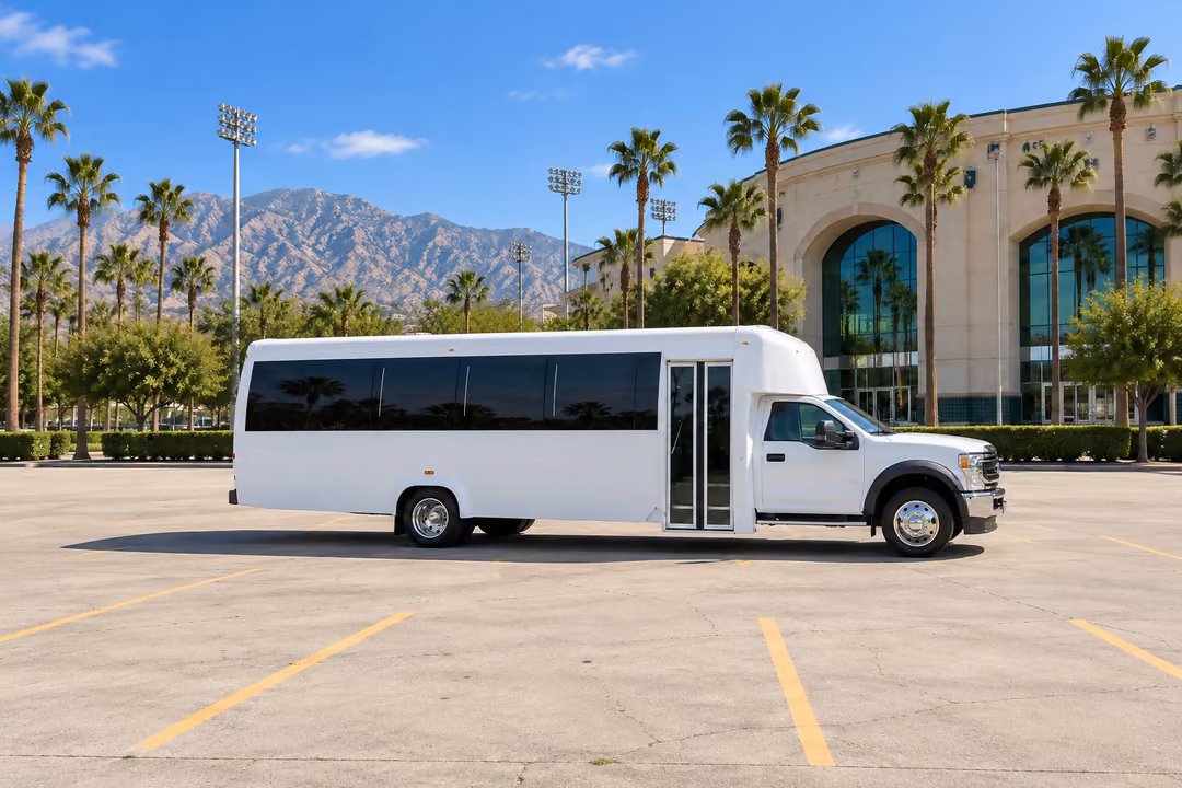 Rancho Cucamonga 30 passenger party bus rental exterior