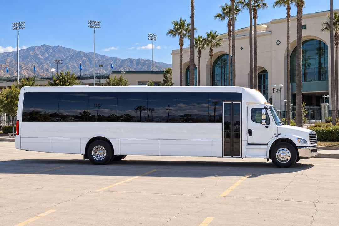 Rancho Cucamonga 50 passenger party bus rental exterior