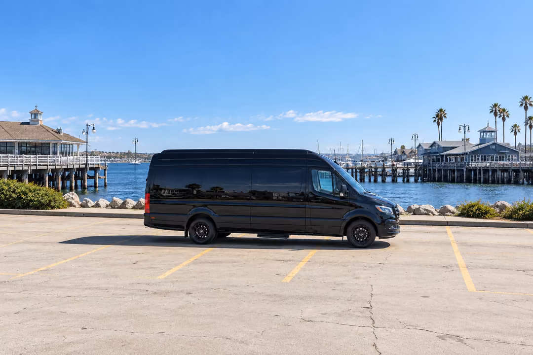 Redondo Beach 14 passenger Sprinter limo rental exterior