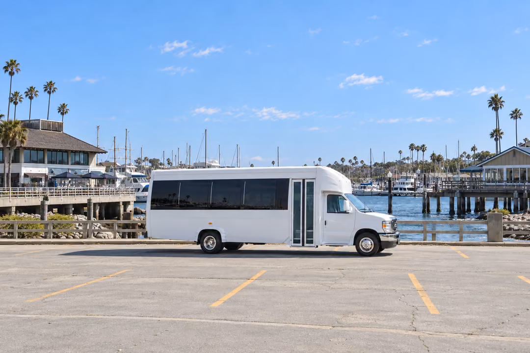 Redondo Beach 15 passenger party bus rental exterior