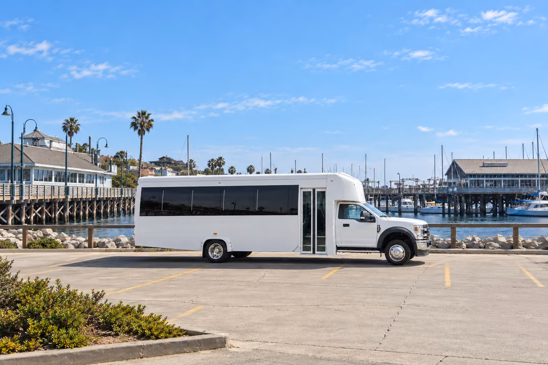 Redondo Beach 25 passenger party bus rental exterior