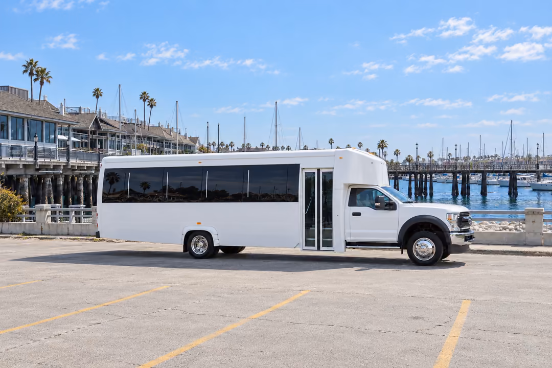 Redondo Beach 30 passenger party bus rental exterior