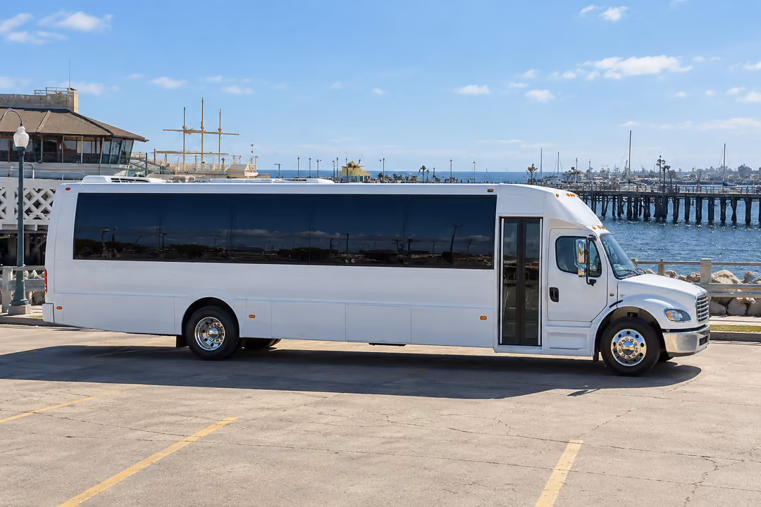 Redondo Beach 50 passenger party bus rental exterior