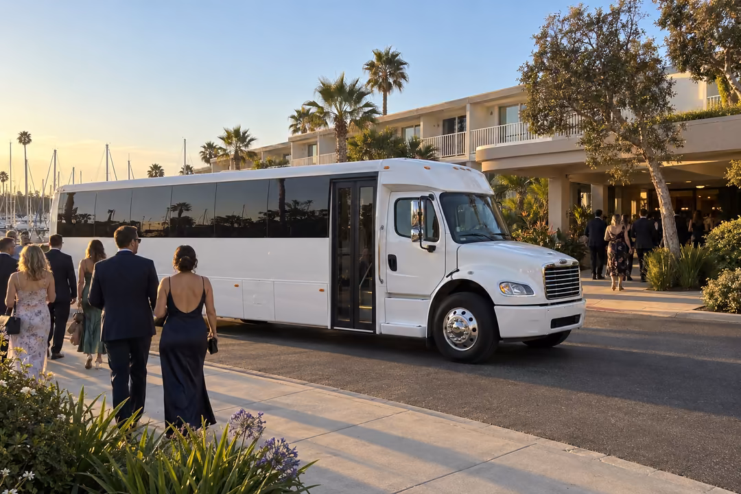 Redondo Beach wedding party bus rentals