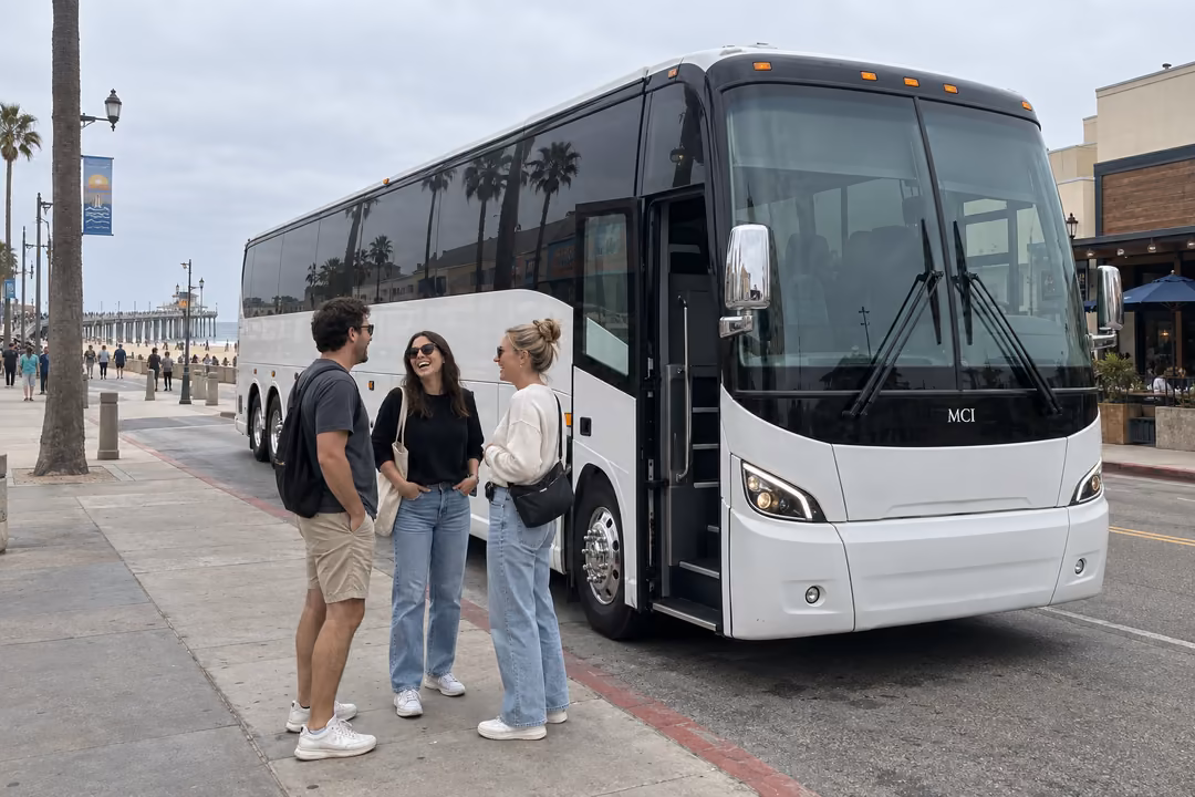 Rent a party bus from Redondo Beach to nearby cities