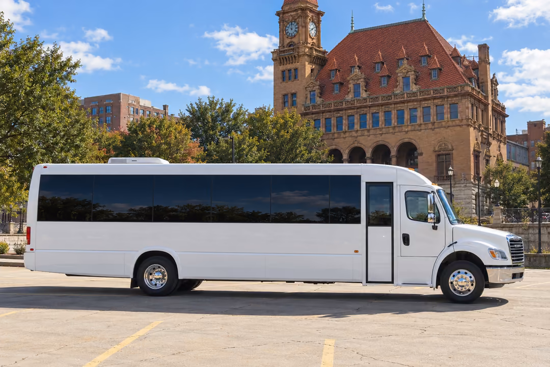 Richmond VA 50 passenger party bus rental exterior