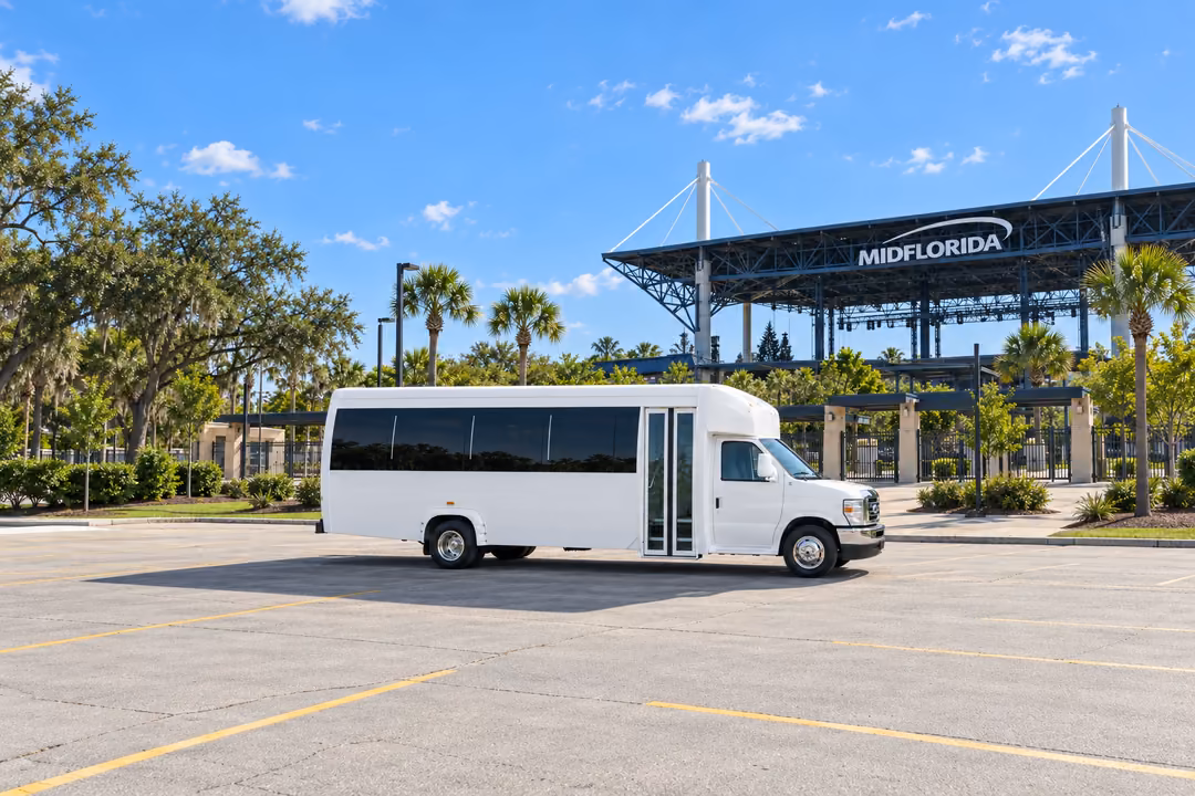 Riverview 15 passenger party bus rental exterior