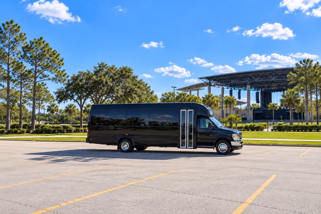 Riverview 20 passenger party bus rental exterior