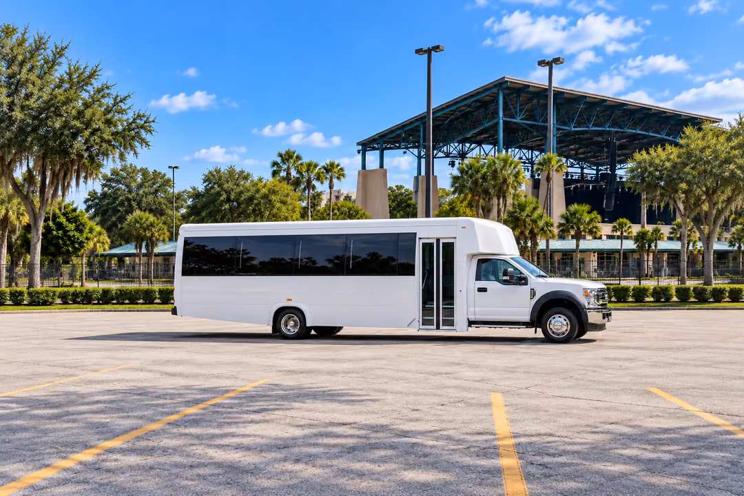 Riverview 30 passenger party bus rental exterior